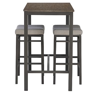 Linon Betty Bistro dinig Table and Cushioned Stool 3-pc. Pub Set