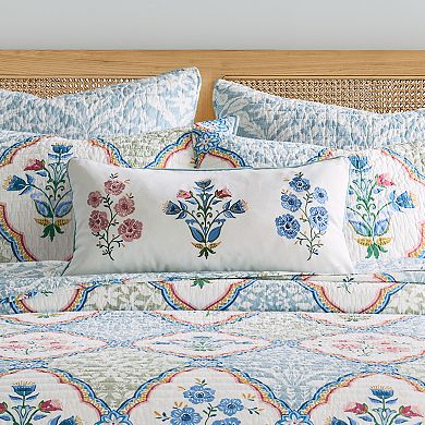 Levtex Home Zoey Embroidered Bouquets Throw Pillow