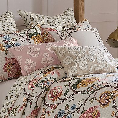 Levtex Home Maileen Crewel Bouquets Throw Pillow