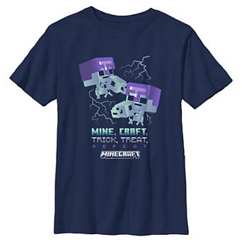 Boys 8-20 Minecraft Trick Treat Repeat Graphic Tee