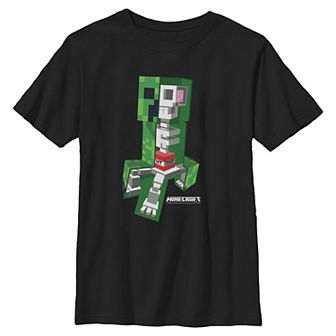 Boys 8-20 Minecraft Spooky Skeleton Graphic Tee