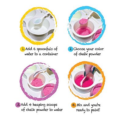 CocoNut Outdoor DIY Sidewalk Chalk Paint Set - Non-toxic, Washable Powdered Chalk For Kids Ages 5+
