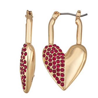 Nine West Heart Hoop Earrings