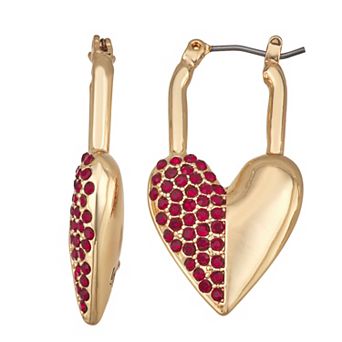 Nine West Heart Hoop Earrings
