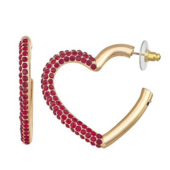 Nine West Heart Post Hoop Earrings