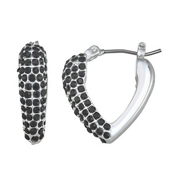 Nine West Heart Click-It Hoop Earrings