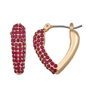 Nine West Heart Click-It Hoop Earrings