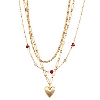 Nine West Heart Multistrand Necklace