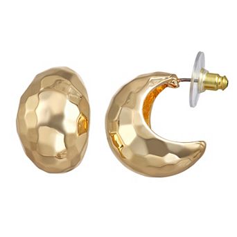 Nine West Gold Tone Disco Hoop Earrings