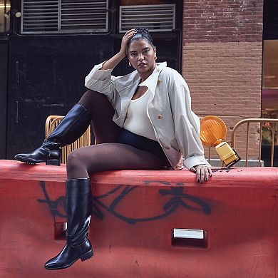 Nine West Gold Tone Puffy Spiral Teardrop Earrings