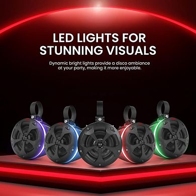 Pyle 4" Waterproof Off-Road Speaker System with RGB Lights & Remote Control 800 Watt
