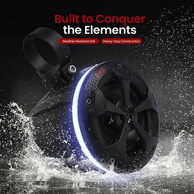 Pyle 4" Waterproof Off-Road Speaker System with RGB Lights & Remote Control 800 Watt