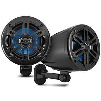 Pyle 5.25" Waterproof Off-Road Speakers - Marine Box System with Rotatable Brackets - Black - 2 ct