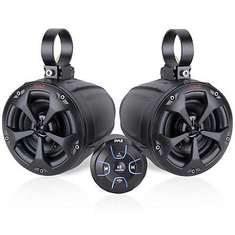 Pyle 4" Waterproof Off-Road Speakers with Amplified Bluetooth Remote Control 800 watt