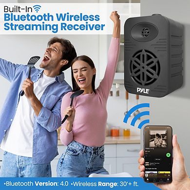 Pyle 5.25" Waterproof Bluetooth Outdoor Speaker System, 500W Wireless, Wall Mountable