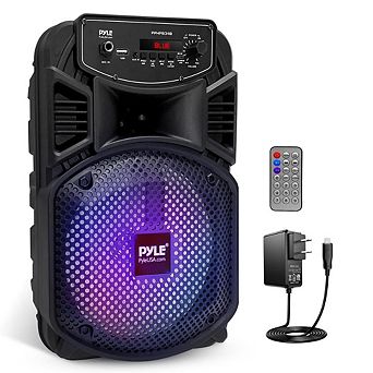 Pyle 8" 300W Portable Bluetooth PA Speaker System with LED Lights