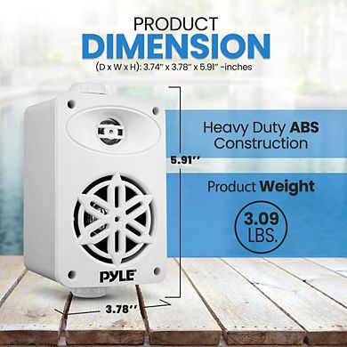 Pyle 3.5" Indoor/Outdoor Waterproof Wall Mount Speakers, 200W