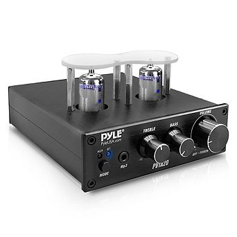 Pyle Wireless BT Tube Amplifier Stereo Receiver, 600W, 2 Vacuum Tube Power Amp, CD/DVD Inputs