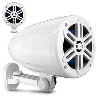 Pyle 5.25" Waterproof Off-Road Speakers - Marine Box System with Rotatable Brackets - White - 2 ct