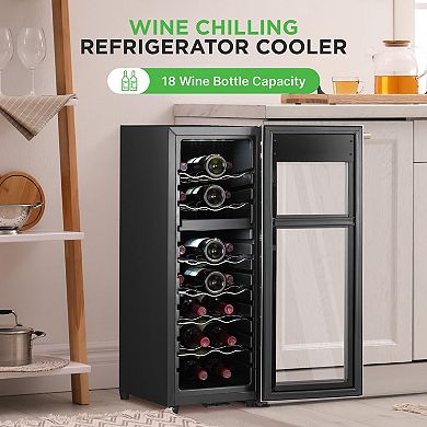 Nutrichef 18 Bottle Wine Fridge Dual Zone Wine