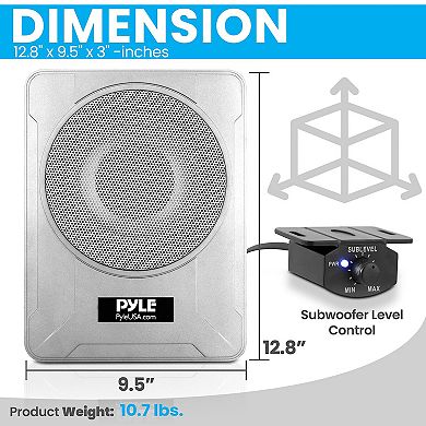 Pyle 8-Inch Low-Profile Amplified Subwoofer