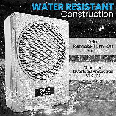 Pyle 8-Inch Low-Profile Amplified Subwoofer