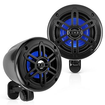 Pyle 4" Waterproof Off-Road Speakers - Marine Box System with Rotatable Brackets - Black - 2 ct
