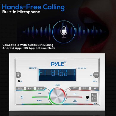 Pyle PLMR77U Marine Bluetooth CD/MP3 Radio Receiver with AM/FM/USB/AUX/SD Card Reader - Single DIN