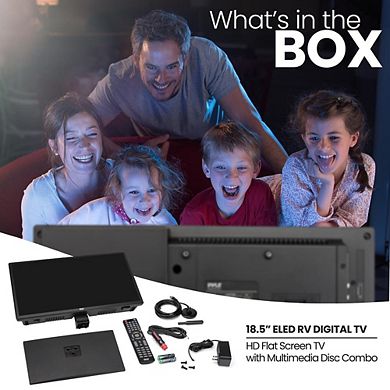 Pyle 18.5" ELED RV Digital TV - HD Flat Screen TV with DVD Combo - PLTLD19