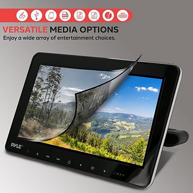 Pyle 10.5'' Car Headrest DVD Player - CD/DVD System, USB/SD Readers, HDMI, FM/IR Transmitter