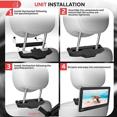 Pyle 10.5'' Car Headrest DVD Player - CD/DVD System, USB/SD Readers, HDMI, FM/IR Transmitter