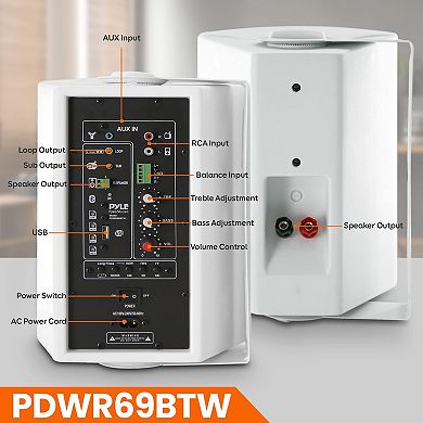 Pyle 6.5'' Wireless BT Streaming Speakers -