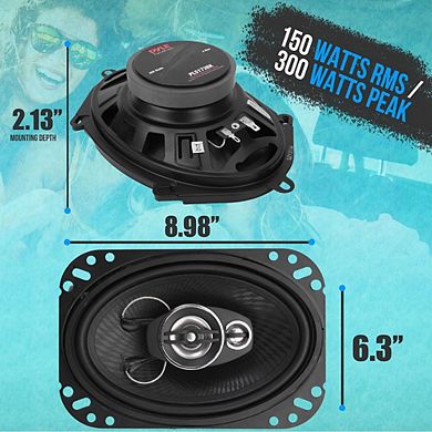 Pyle 5" x 7" Three-Way Triaxial Speaker System 300 Watts with 3/4" Piezo Tweeter