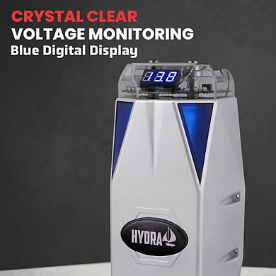 Pyle 0.3 Farad Digital Power Capacitor with Blue Digital Display - High-Performance Car Audio