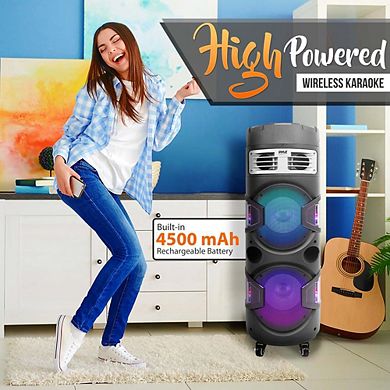 Pyle Portable Bluetooth PA Speaker System - 1200W Outdoor Bluetooth Speaker Portable PA System