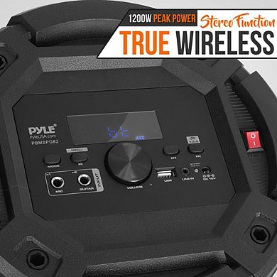 Pyle Portable Bluetooth PA Speaker System - 1200W Outdoor Bluetooth Speaker Portable PA System