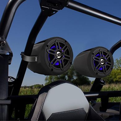Pyle 4" Waterproof Marine Tower Speakers with Built-in LED Lights 300 Watts