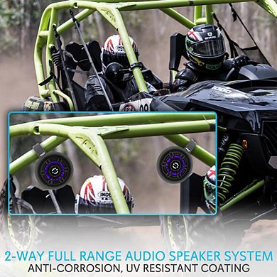Pyle 4" Waterproof Marine Tower Speakers with Built-in LED Lights 300 Watts