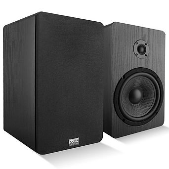 Pyle 6.5" Home Theater Wooden Bookshelf Speakers