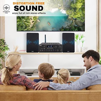 Pyle 6.5" Home Theater Wooden Bookshelf Speakers