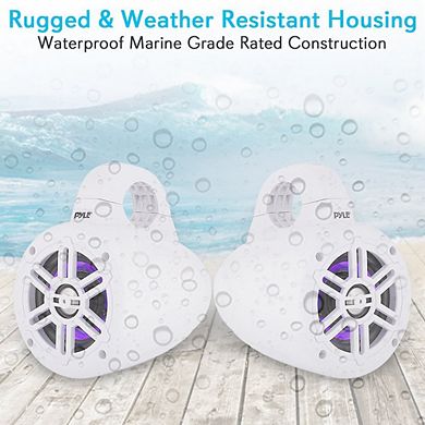 Pyle Waterproof Marine Wakeboard Tower Speakers -