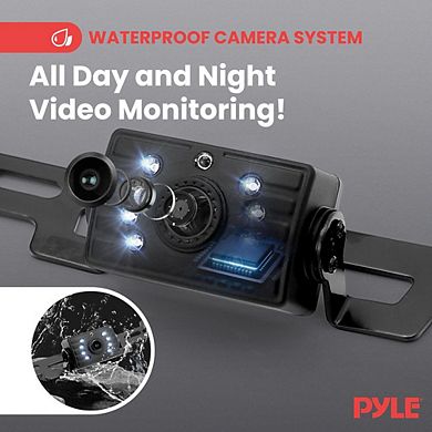 Pyle 7” 1080P HD Digital Wireless Monitor & Waterproof License Camera System