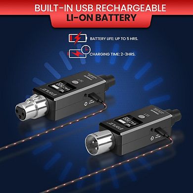 Pyle Multifunctional UHF Wireless Adapter - 48k Digital Audio, USB Rechargeable