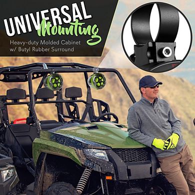 Pyle 2-Way Dual Waterproof Off-Road Speakers - 4"