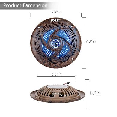 Pyle 6.5 Inch Marine Speakers - 2 Way IP44