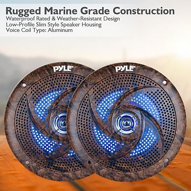Pyle 6.5 Inch Marine Speakers - 2 Way IP44