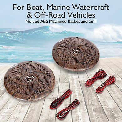 Pyle 6.5 Inch Marine Speakers - 2 Way IP44