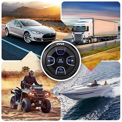 Pyle Amplified Wireless BT Audio Controller with Waterproof Marine Receiver Remote 300 Watt