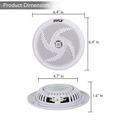 Pyle 5.25" Low-Profile Waterproof Marine Speakers - Slim Style