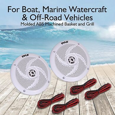 Pyle 5.25" Low-Profile Waterproof Marine Speakers - Slim Style